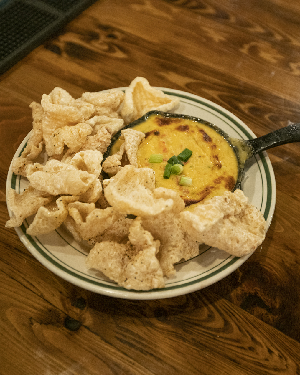 181026_Elsies Plate & Pie_008_cropped.jpg Crawfish Queso and Pork Rinds from Elsie's Plate & Pie