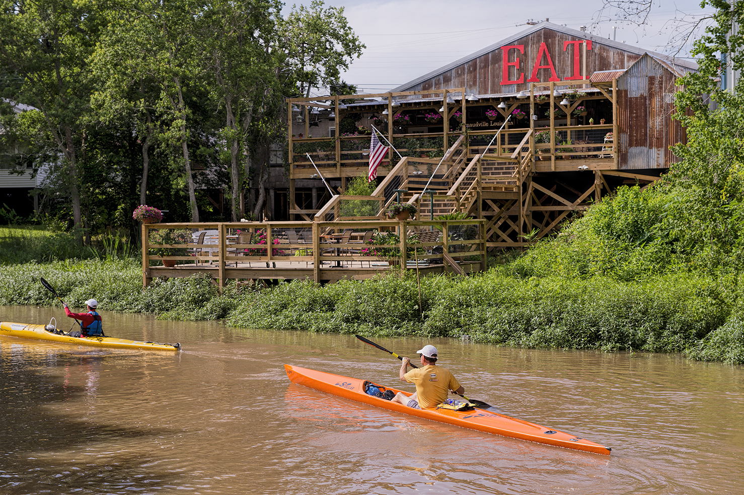 Bayou Teche Paddlers pass The Little Big Cup. Credit: St. Landry Parish Tourist Commission