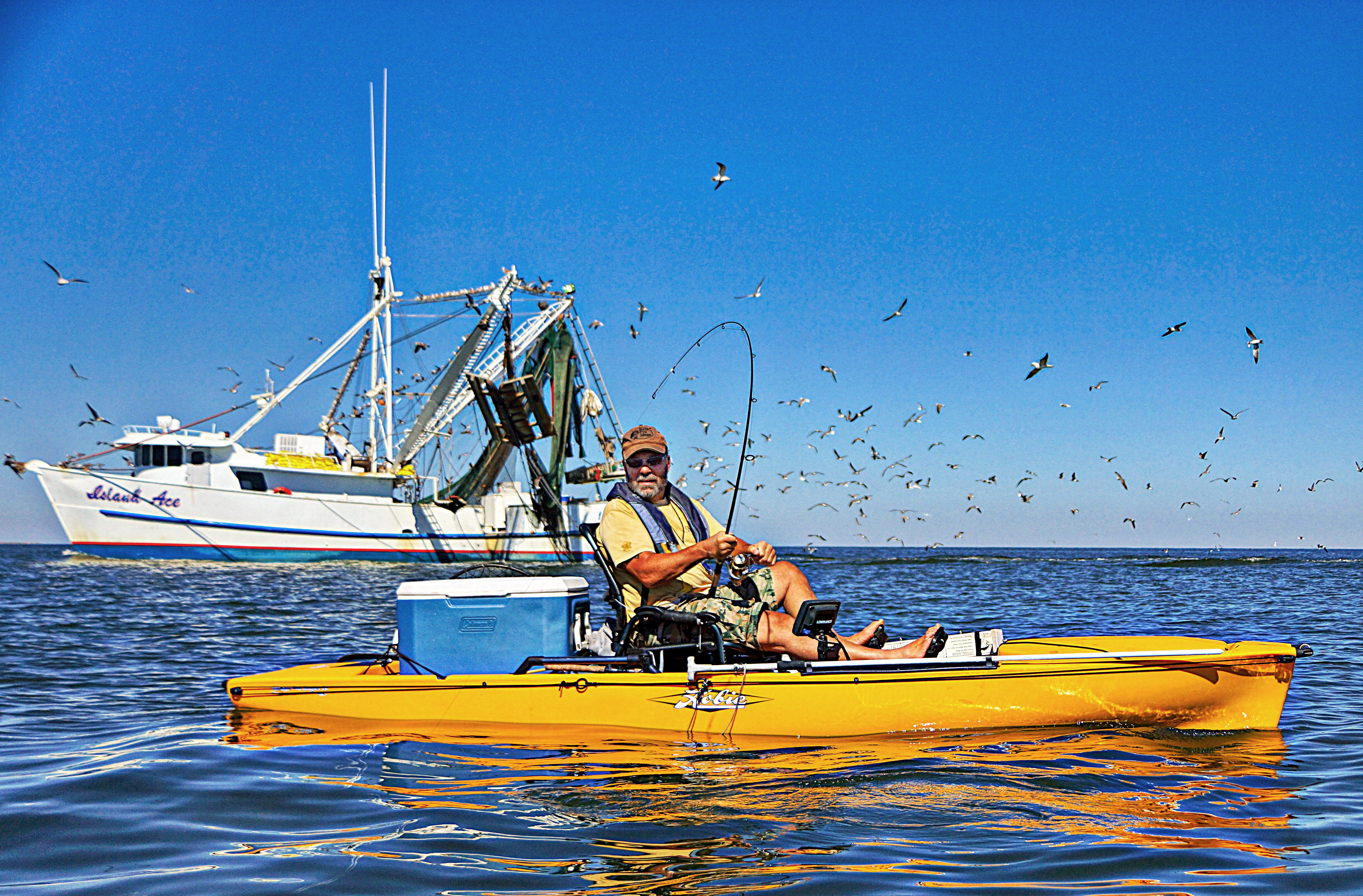 Kayak fishing out of Grand Isle, Louisiana.