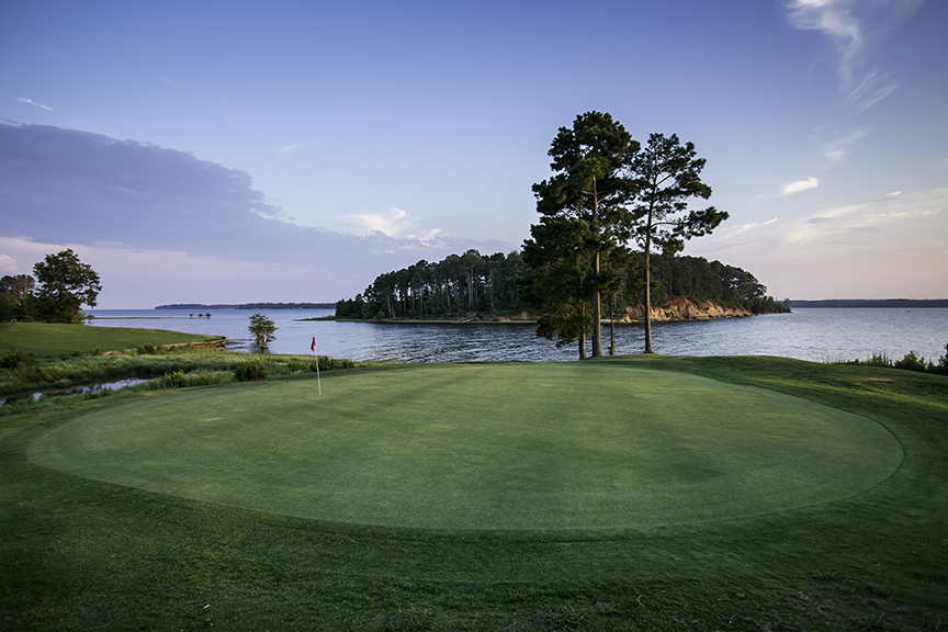 Putting green at Cypress Bend Golf Course.