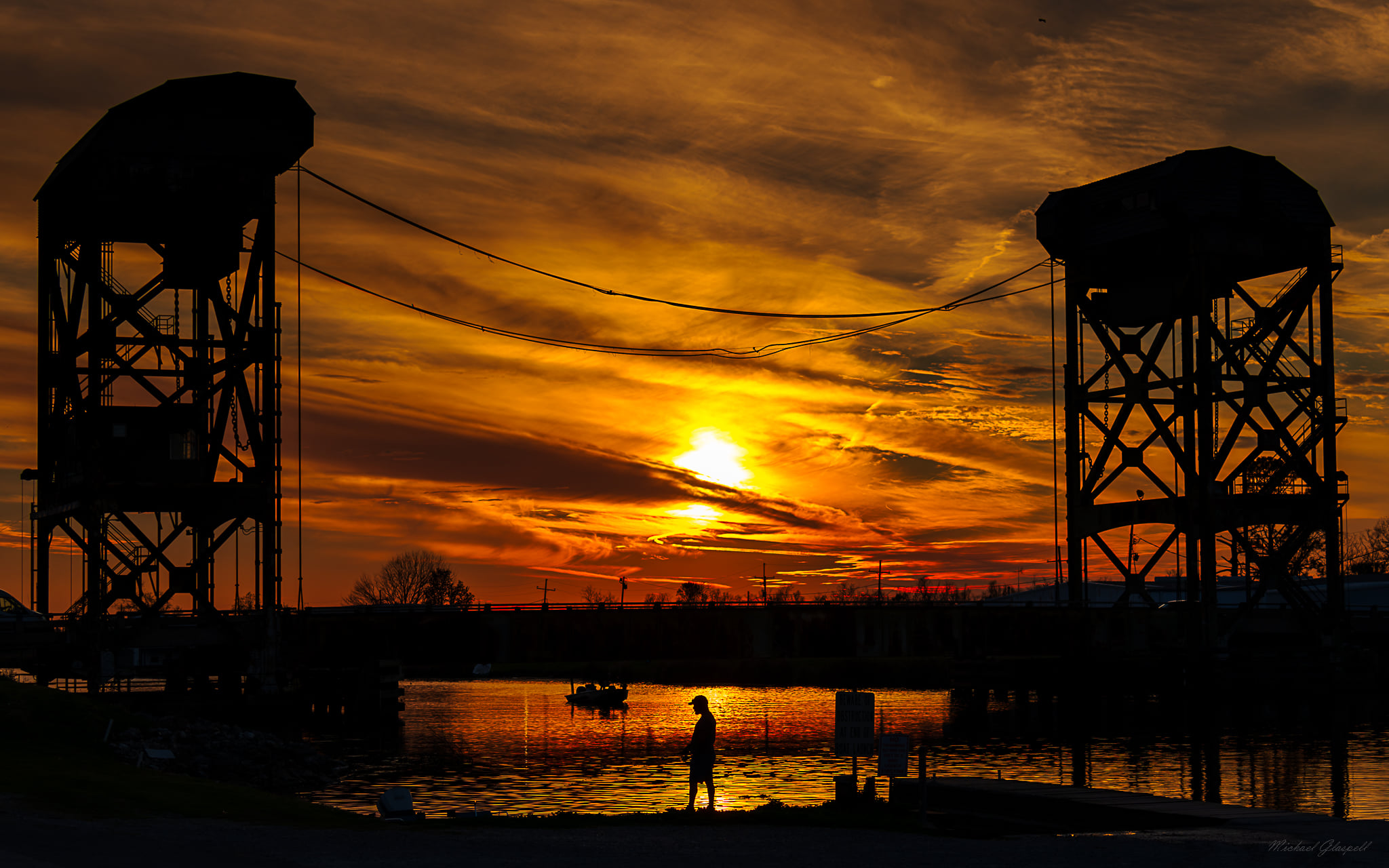 Sunset over Lockport, Louisiana
