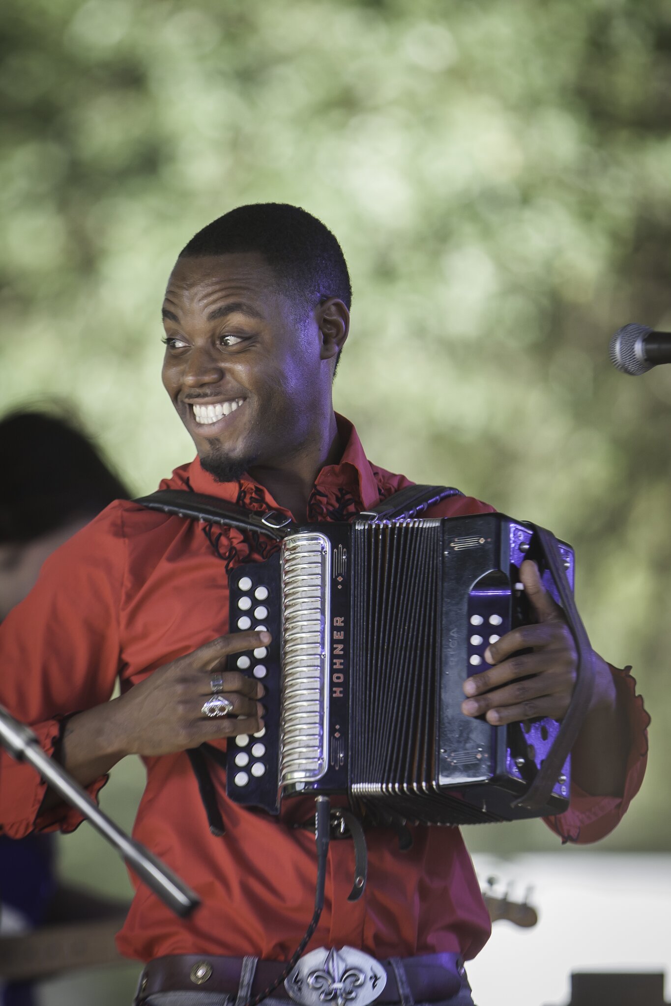 Cedric Watson playing accordion