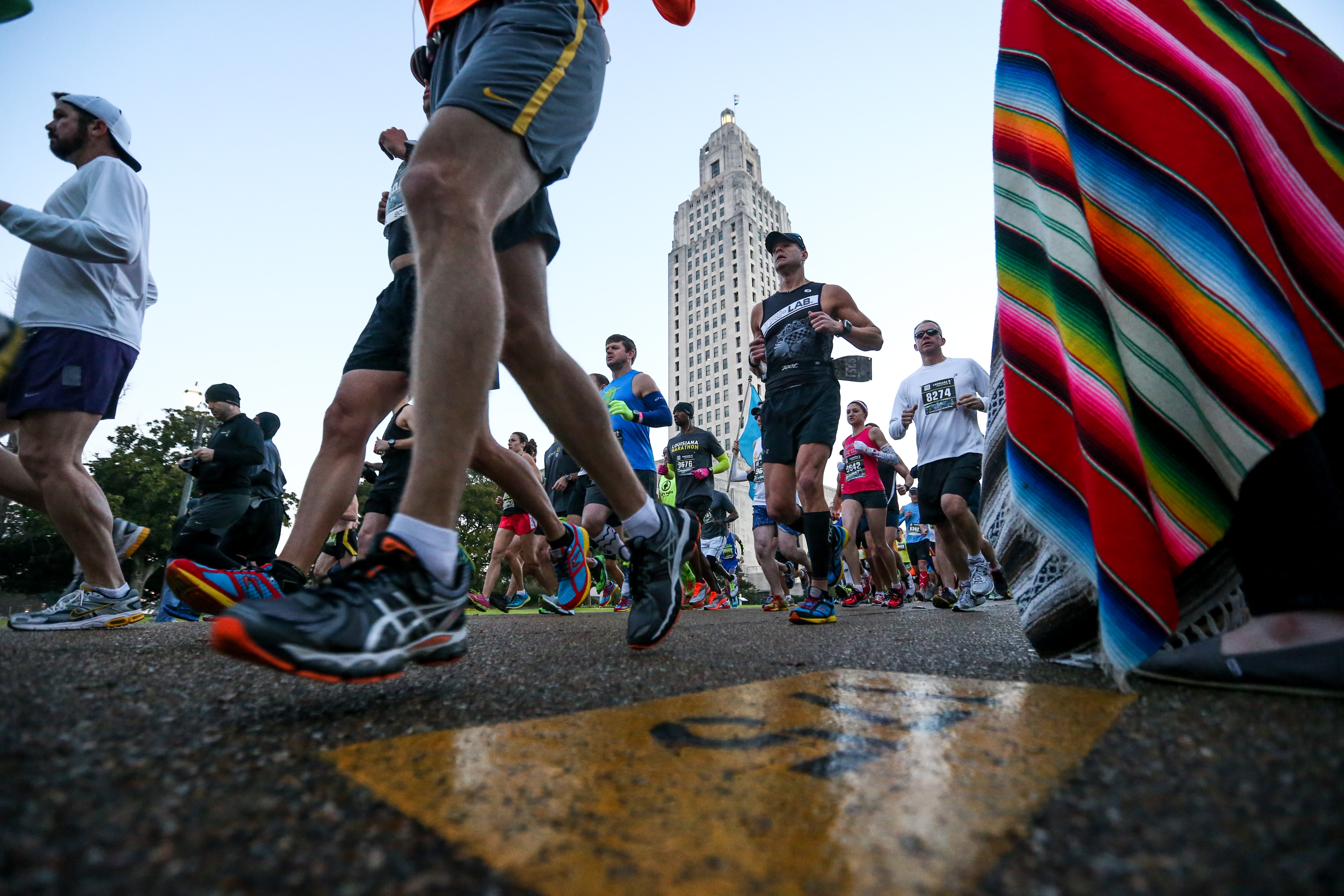 A shot from street-level of the Louisiana Marathon.