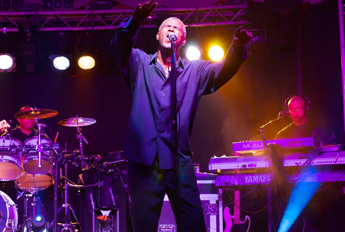 Man performs a song at Evangeline Downs Racetrack & Casino.