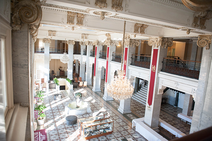 Lobby of the Historic Hotel Bentley in Alexandria