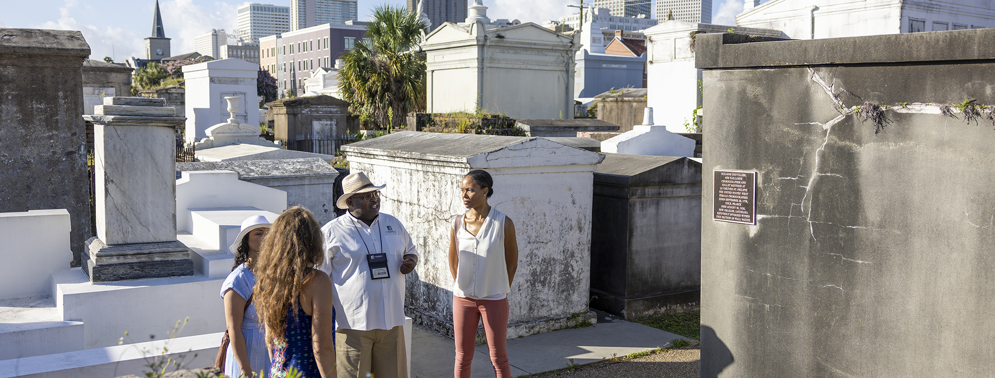 St. Louis Cemetery Number One in New Orleans tour guide with tour in cemetery