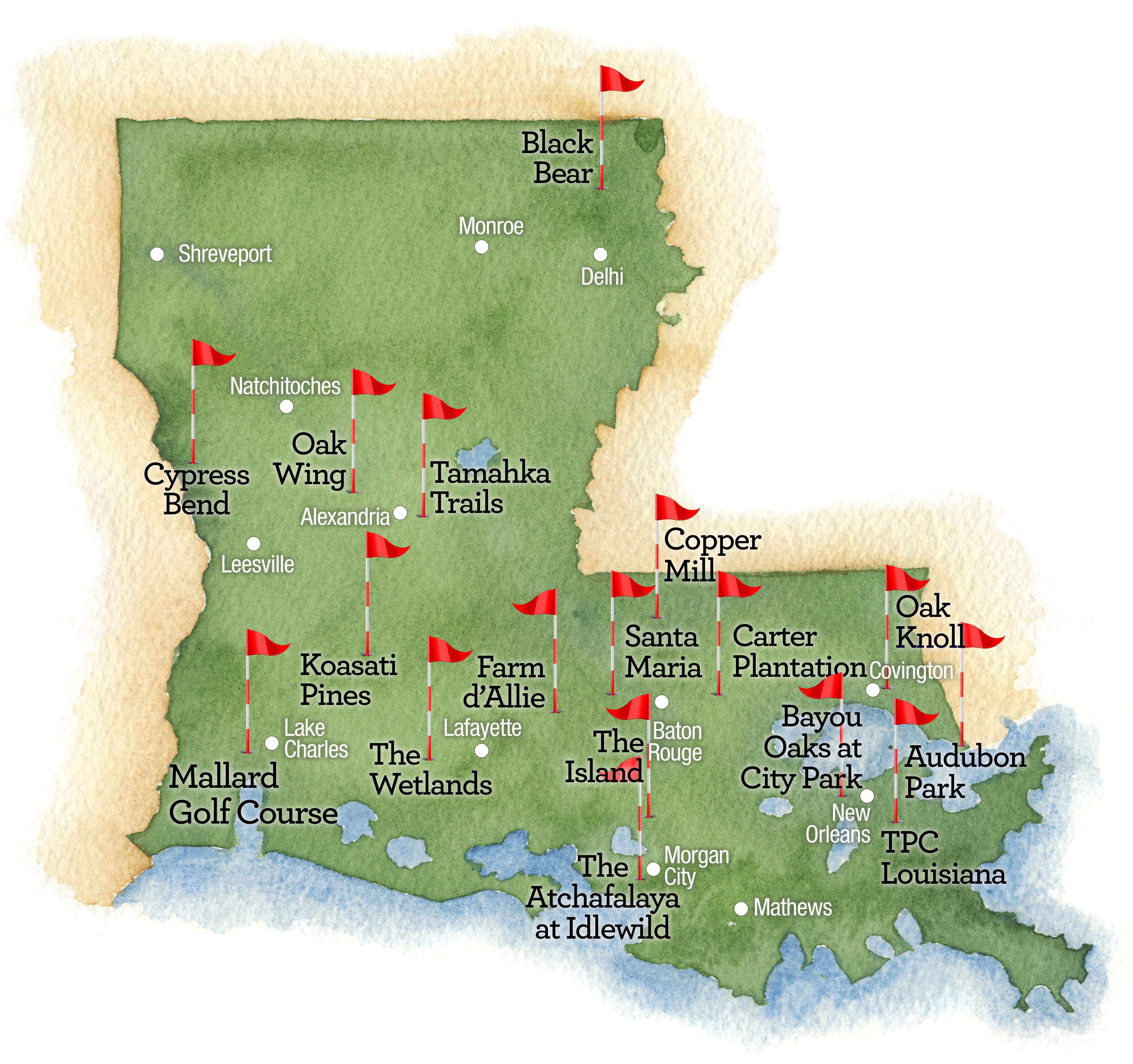Audubon Golf Courses map