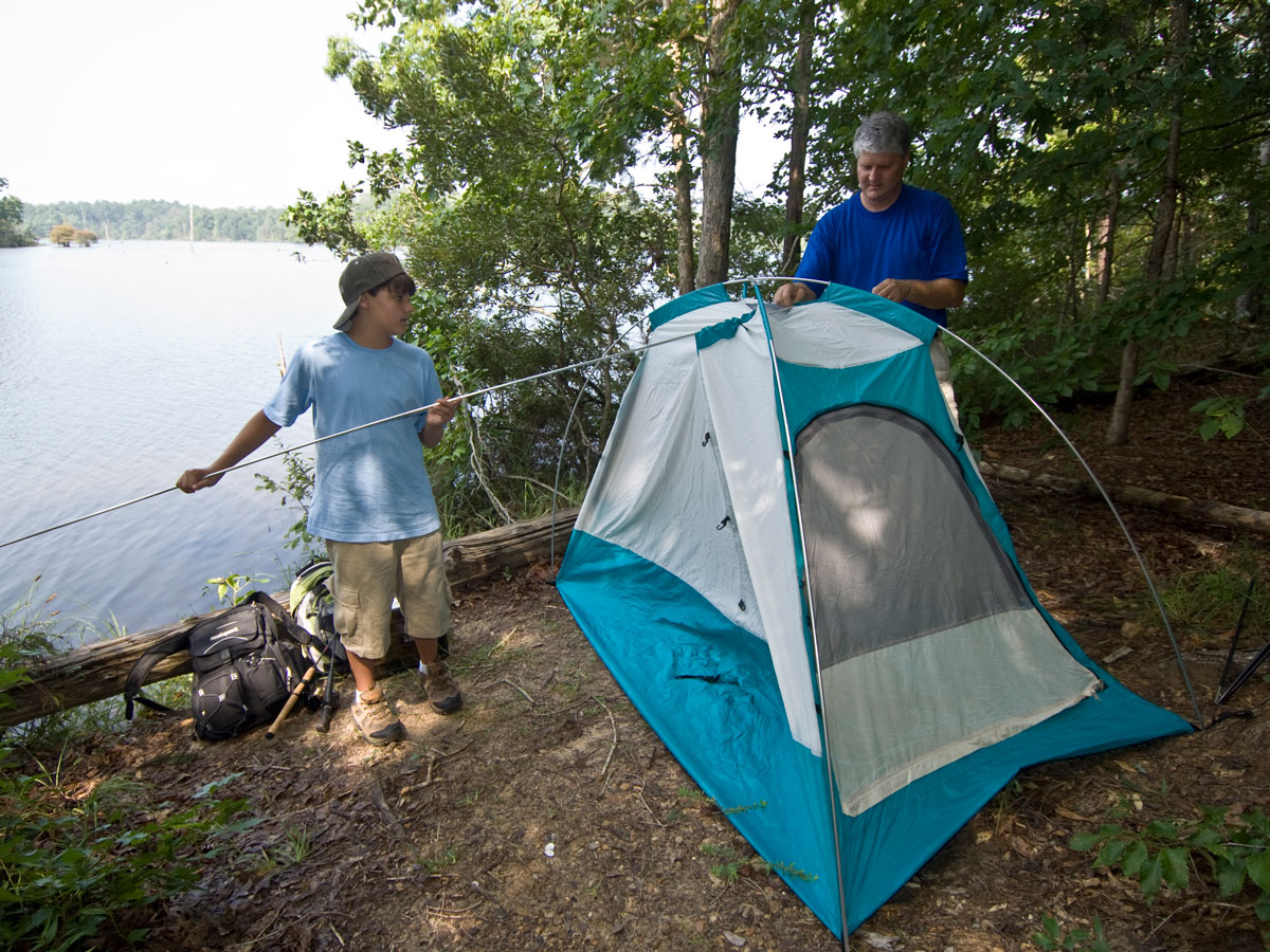 Camping outdoors in Louisiana