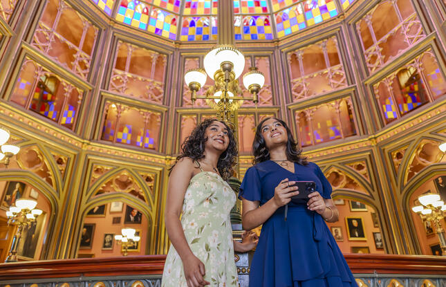 Visitors explore Capitol Park Museum in Baton Rouge.