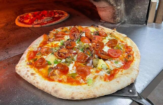 Wood-fired pizza