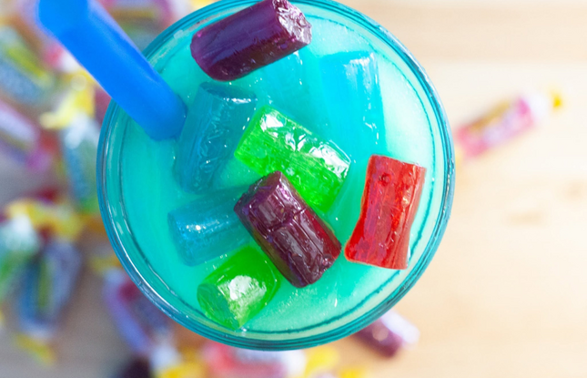 Overhead view of Jolly Rancher daiquiri