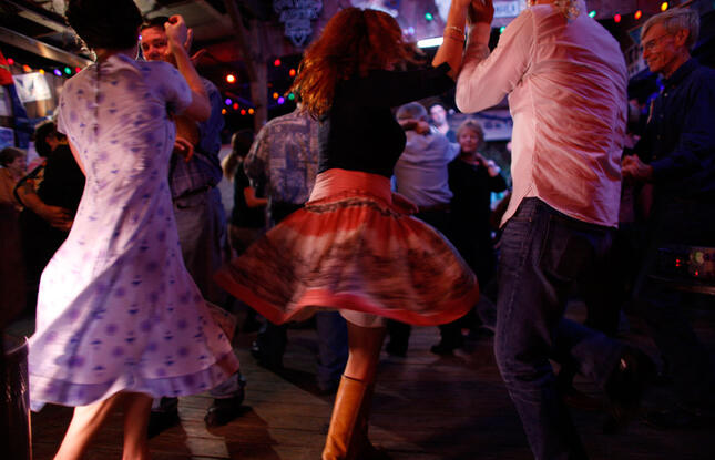 Dance party at the Blue Moon Saloon in Lafayette, Louisiana