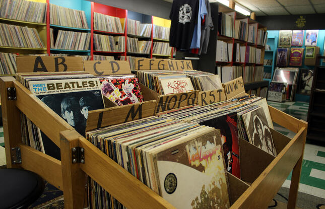 Vinyl collection at Campus Collectibles in Shreveport