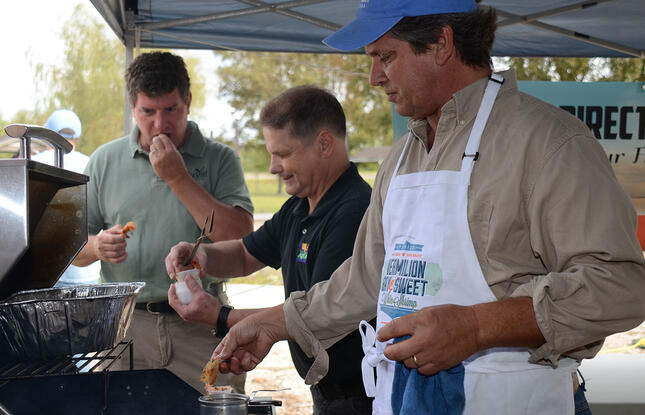 Delcambre Direct Seafood booth at Delcambre Seafood and Farmers Market