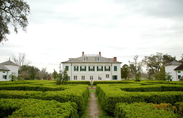 Evergreen Plantation Along River Road in Louisiana