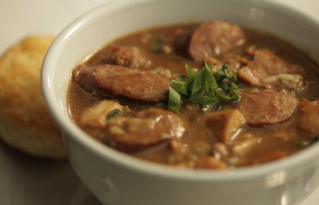 Bowl of Louisiana gumbo
