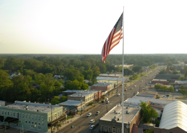 Aerial view of Ponchatoula Main Street