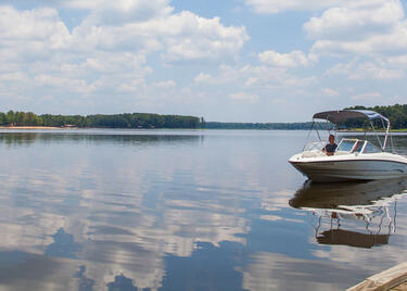 A boat on Cypress Black Bayou.