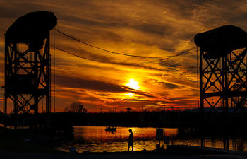 Sunset over Lockport, Louisiana