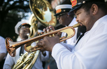 Musicians play in the French Quarter.