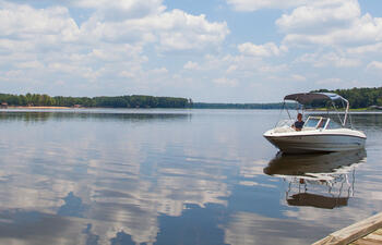 A boat on Cypress Black Bayou.