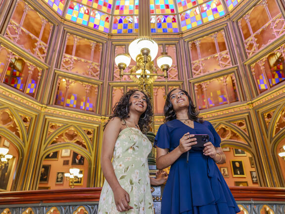Visitors explore Capitol Park Museum in Baton Rouge.