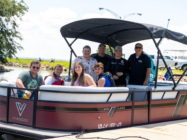 One of our pontoon boats, the Miss Gabby!