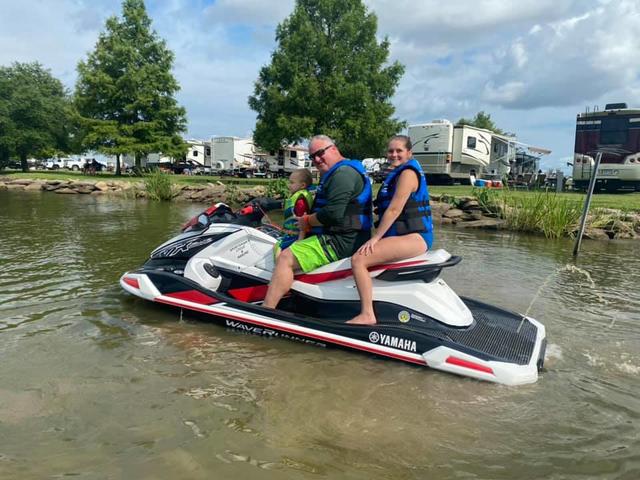 Our jet skis seat up to 3 people and are equipped with Bluetooth speakers!