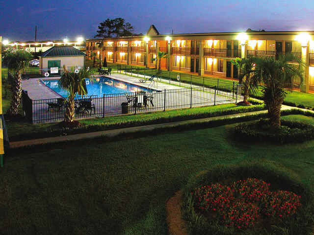 Swimming pool at night