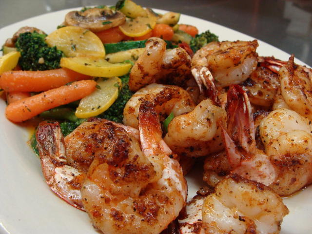 Grilled Shrimp with Sautee'd Veggies