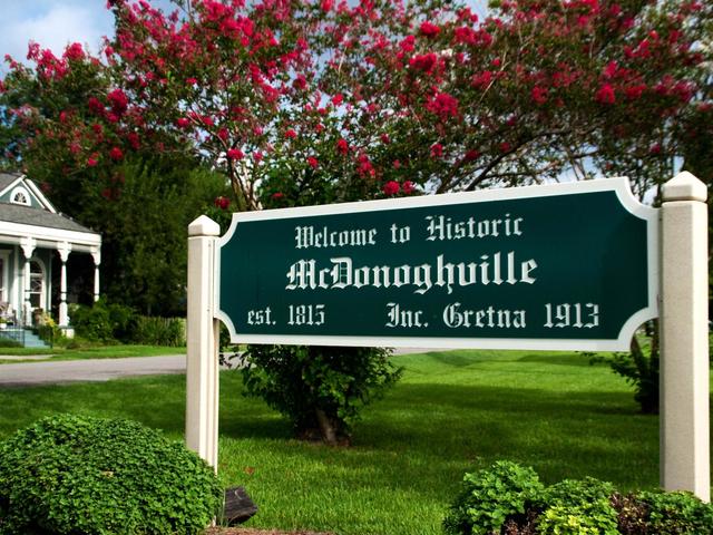 Welcome sign to Historic McDonoghville