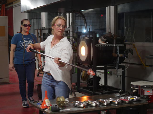 Guests have an opportunity to participate in a glassblowing workshop!