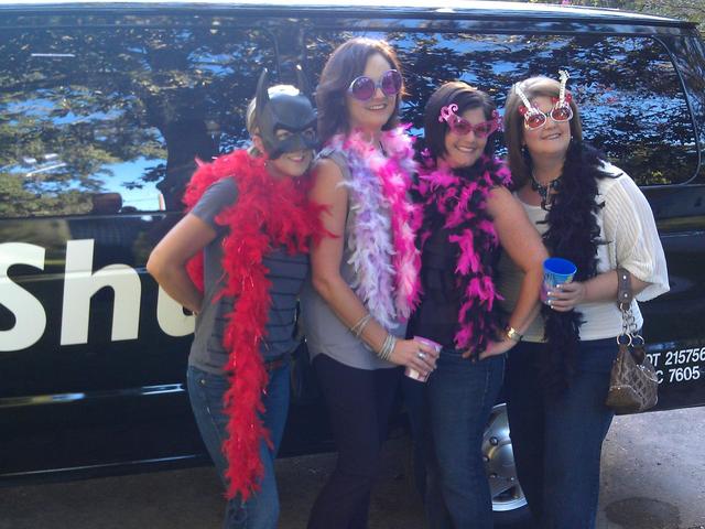 It's a boa and glitter birthday party!