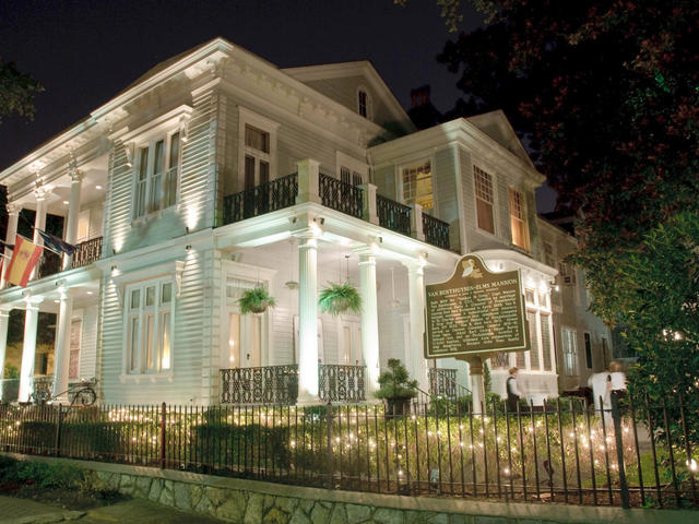 The Elms at night