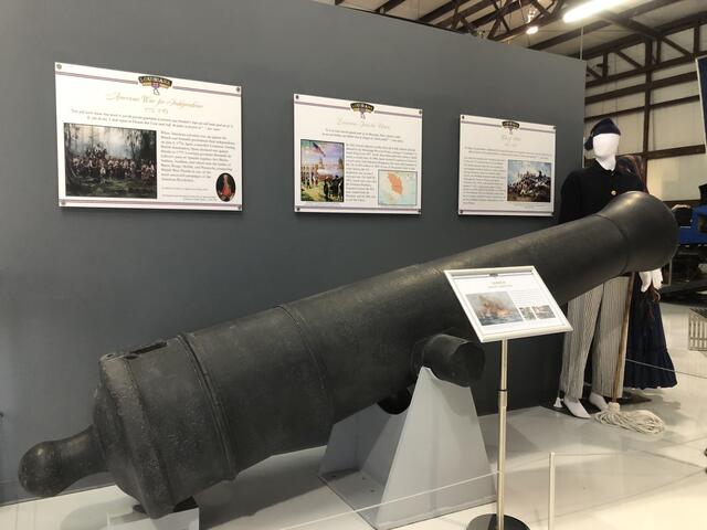 War of 1812 Cannon on exhibit inside museum
