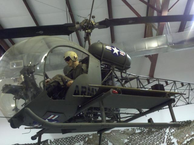 Bell Helicopter on exhibit inside the museum.