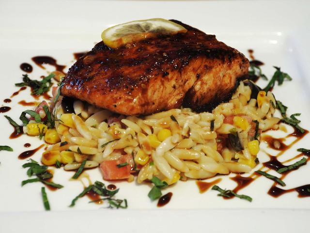 Salmon with Orzo Salad