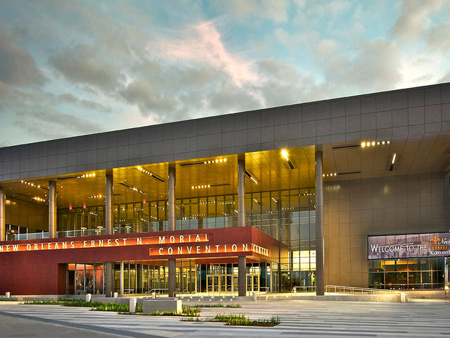 The new exterior entryway and plaza at the New Orleans Ernest N. Morial Convention Center. Photo