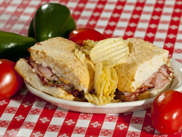 Half Muffuletta with chips