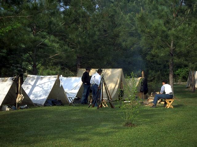 Authentic encampment during the annual Battle of Port Hudson re-enactment.