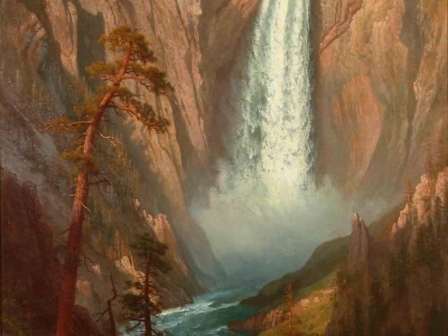 "Yellowstone Falls" by Albert Bierstadt