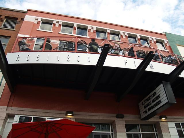 The Robinson Film Center's public dining balcony is a great spot for pre-movie drinks and dinner, with a wonderful view of downtown. Photo 2