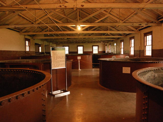 Filter tanks demonstrate early methods to purify water.