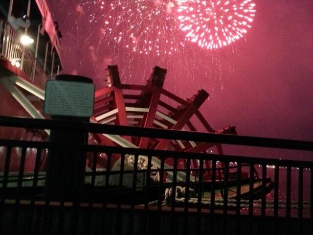 Fireworks over the Steamboat on July 4th