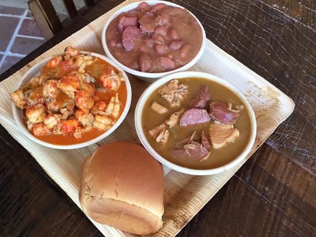 1868 Gumbo, red beans and rice, crawfish etouffee