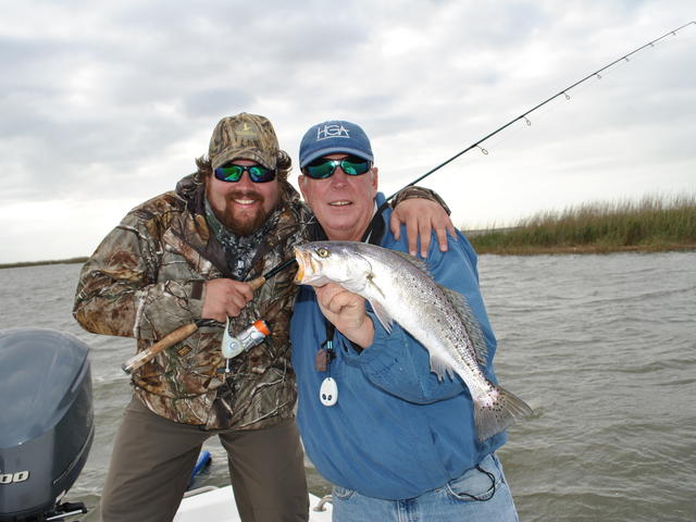 Ben, Capt. Terry & a nice Speckled Trout