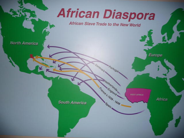 The African American Museum begin its story with the Diaspora of the African people forced into slavery.