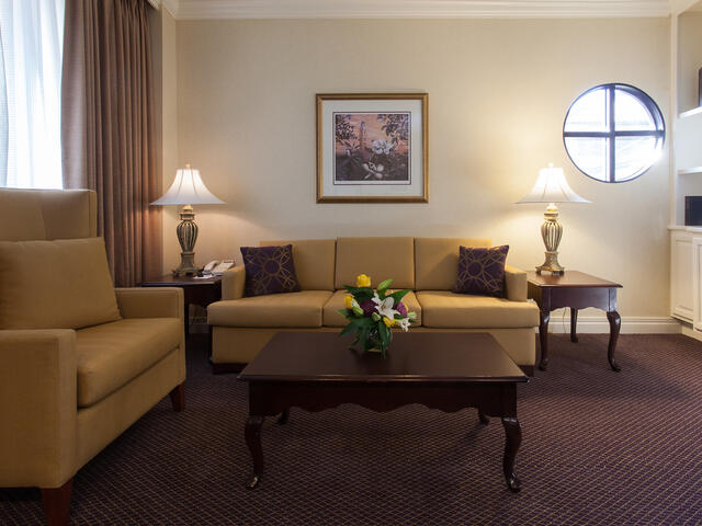 Rooms are tastefully appointed with and LSU-themed decor