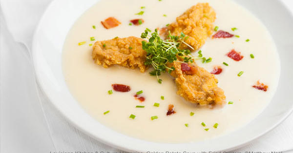 Golden Potato Soup with Fried Gulf Oysters Recipe | Explore Louisiana