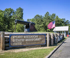 Welcome sign to Port Hudson State Historic Site in Louisiana